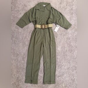 Jumpsuit Women size Small, Medium, Large Olive Long Sleeve Top Romper Pants